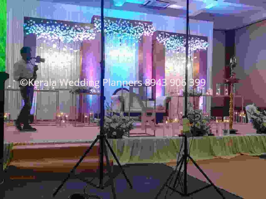 chandelier wedding stage decoration Kerala