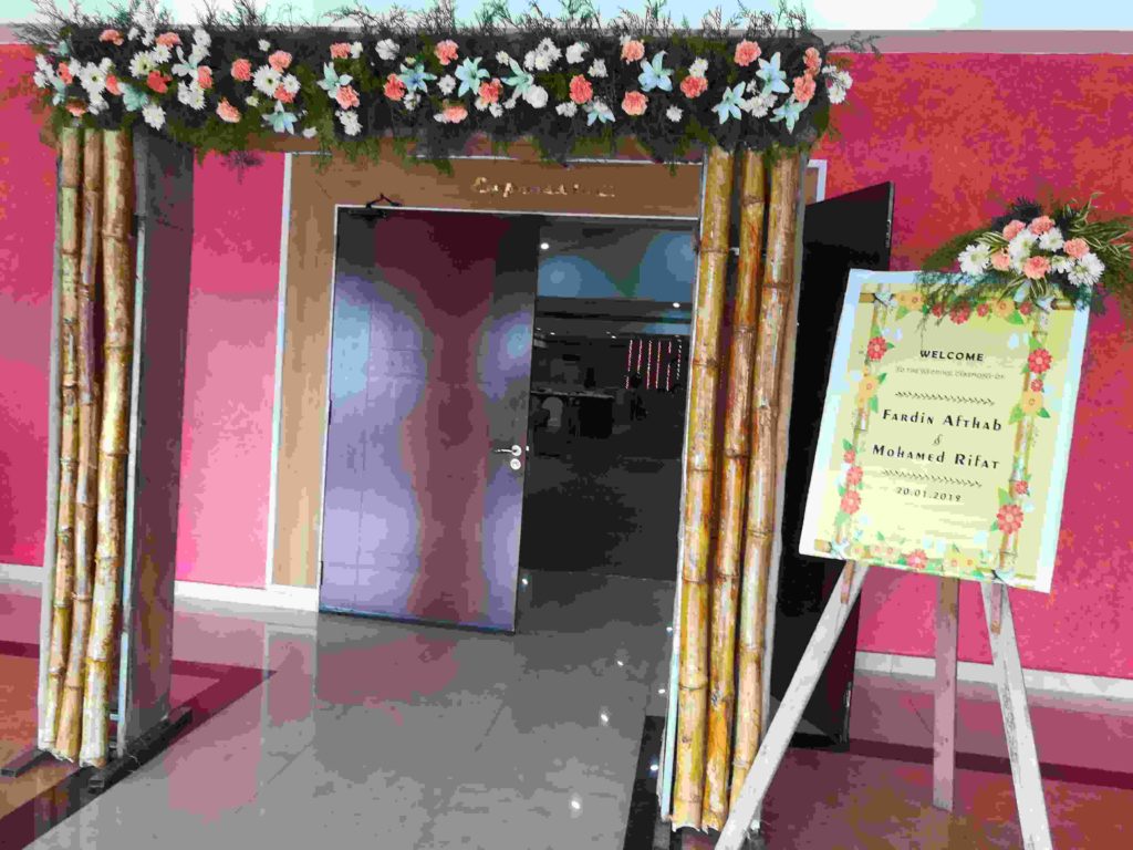 Bamboo Wedding Entrance Decoration at adlux Angamaly