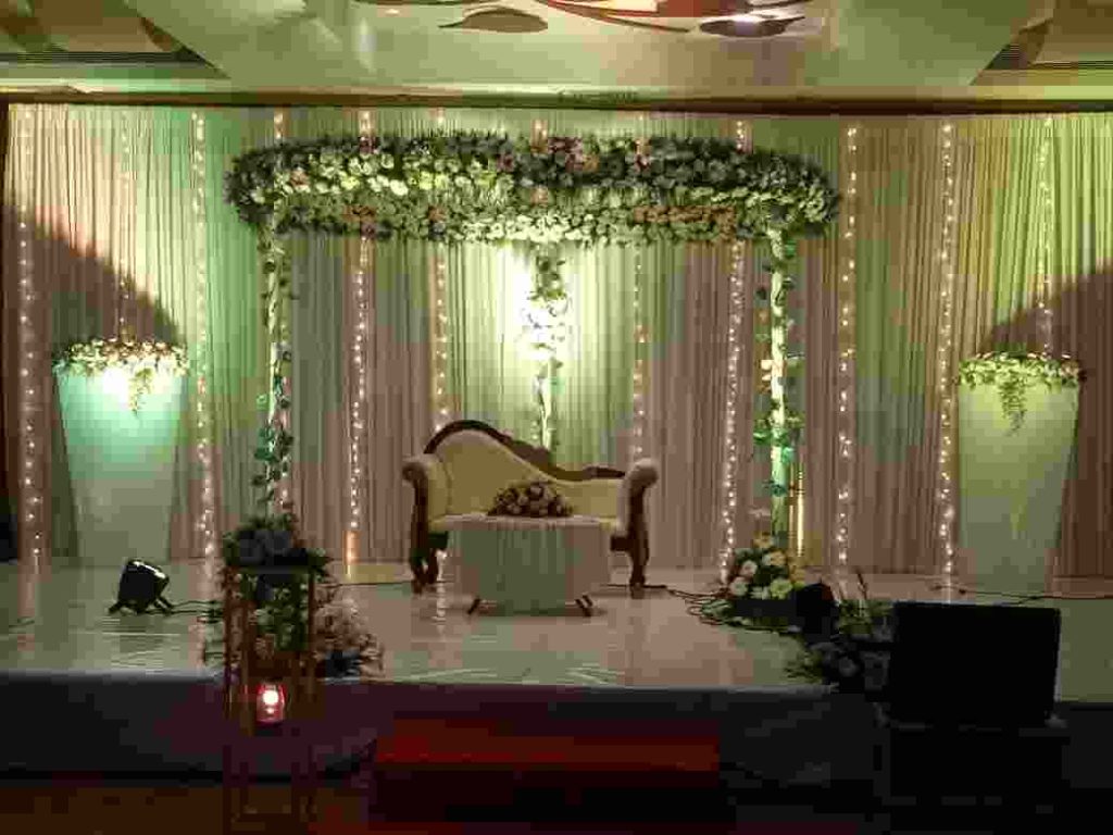 simple stage decoration for engagement in kerala