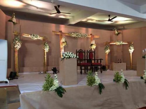 Simple Jute Stage Decoration for Christian weddings