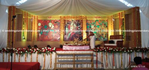 Marrygold flower Hindu Wedding Stage Decoration